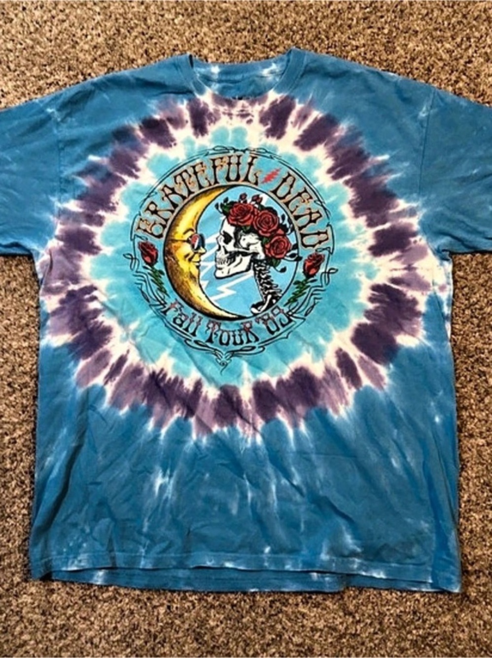 Liquid Blue Grateful Dead Fall Tour '89 Tie-Dye T-Shirt Short Sleeve Tee